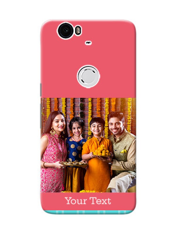 Custom Huawei Nexus 6P Pink And Blue Pattern Mobile Case Design