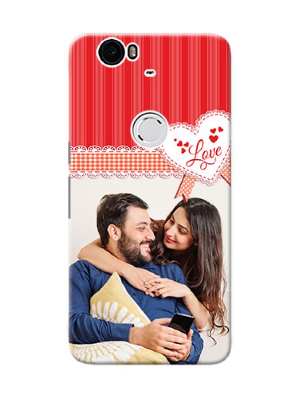 Custom Huawei Nexus 6P Red Pattern Mobile Cover Design