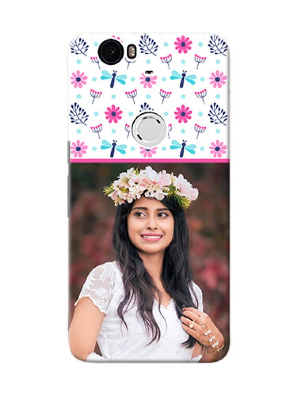 Custom Huawei Nexus 6P Colourful Flowers Mobile Cover Design