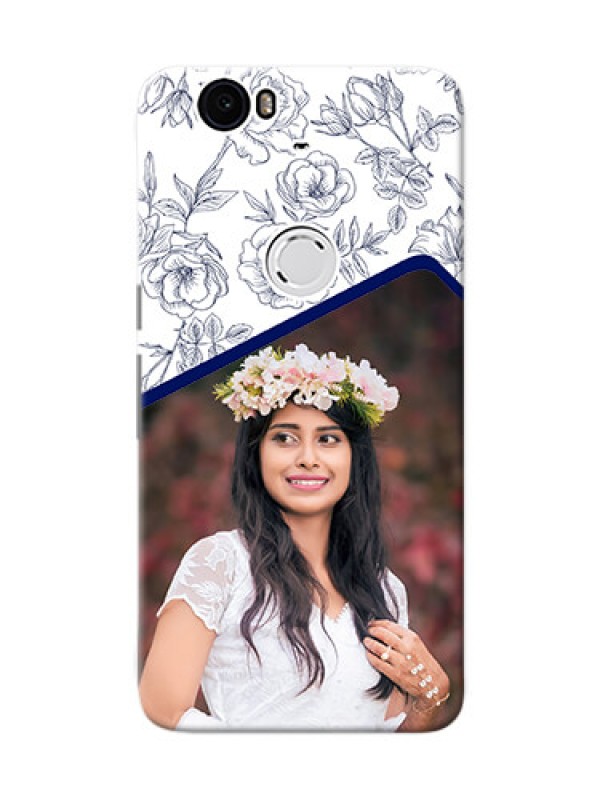 Custom Huawei Nexus 6P Floral Design Mobile Cover Design
