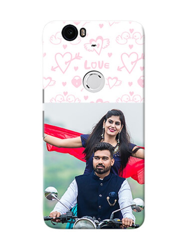 Custom Huawei Nexus 6P Flying Hearts Mobile Back Cover Design