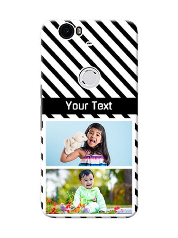 Custom Huawei Nexus 6P 2 image holder with black and white stripes Design