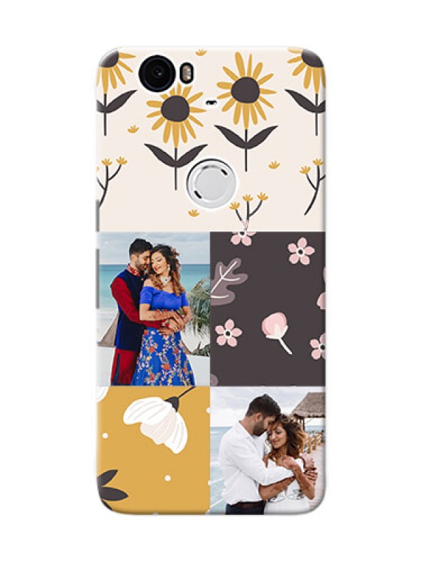 Custom Huawei Nexus 6P 3 image holder with florals Design