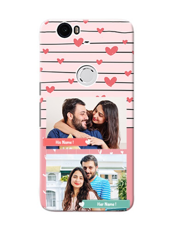 Custom Huawei Nexus 6P 2 image holder with hearts Design