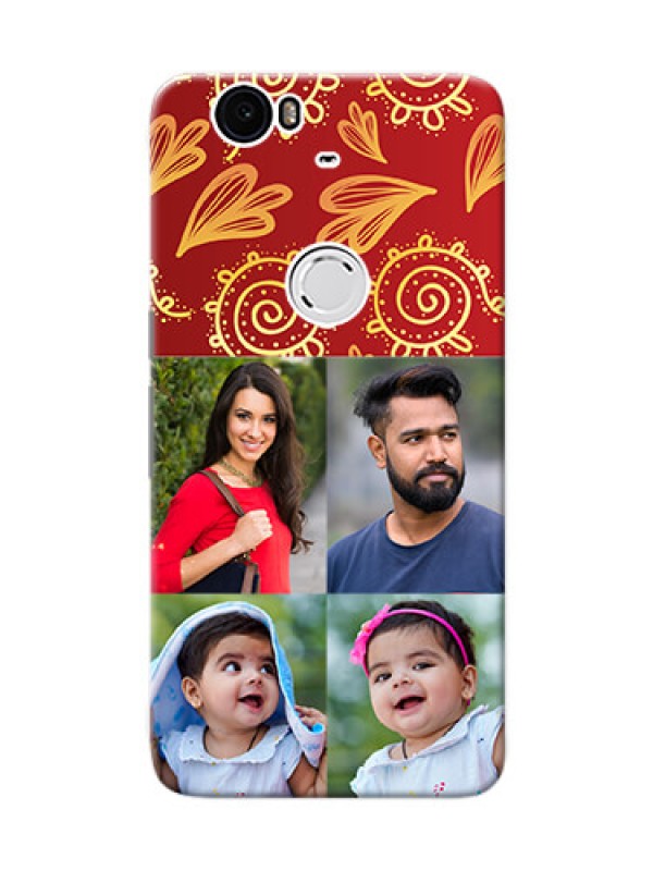 Custom Huawei Nexus 6P 4 image holder with mandala traditional background Design