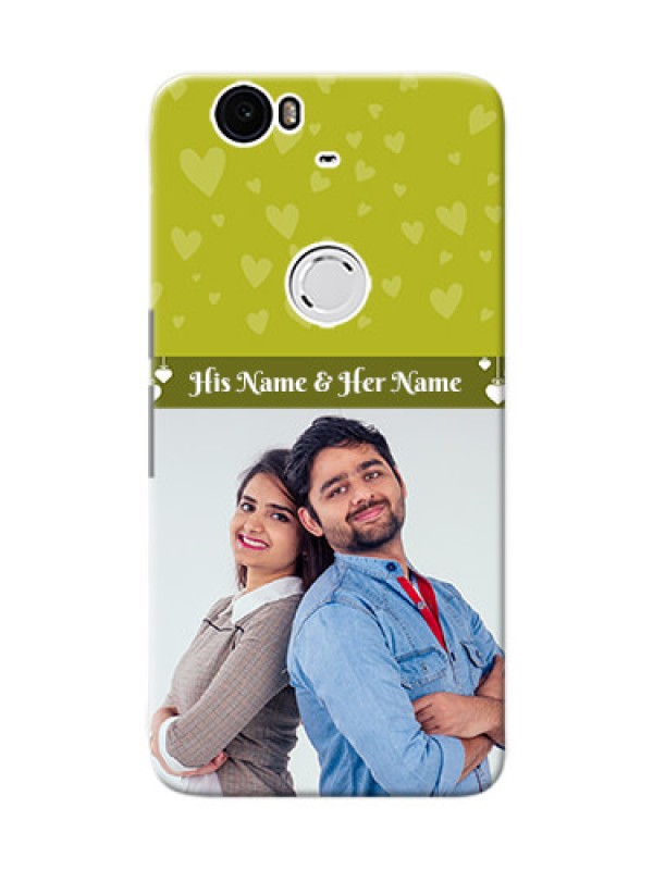Custom Huawei Nexus 6P you and me design with hanging hearts Design