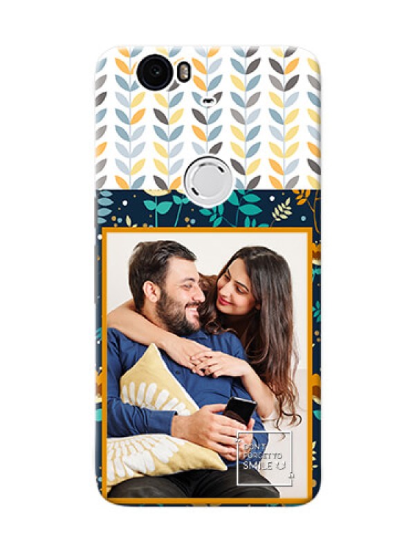 Custom Huawei Nexus 6P seamless and floral pattern design with smile quote Design