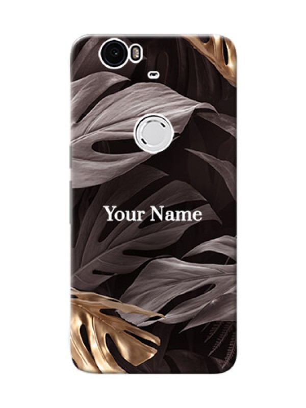 Custom Nexus 6P Mobile Back Covers: Wild Leaves digital paint Design