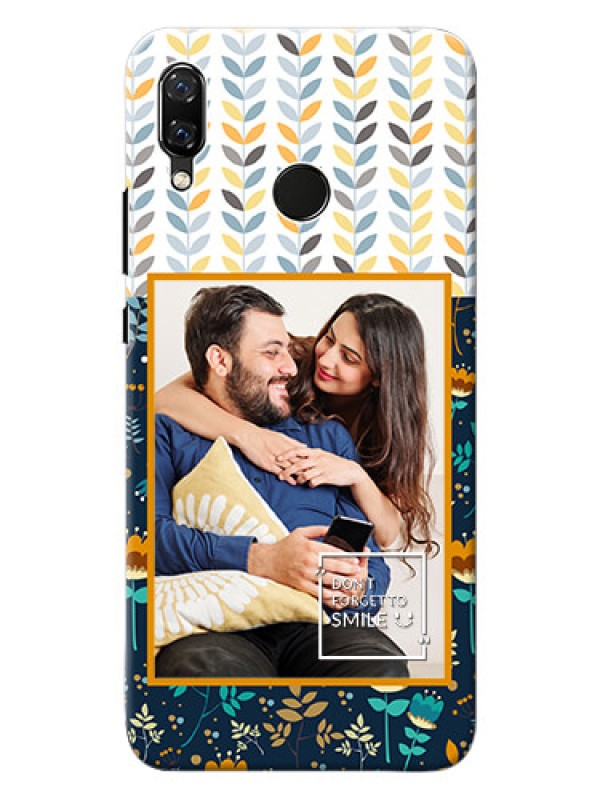 Custom Huawei Nova 3 seamless and floral pattern with smile quote Design