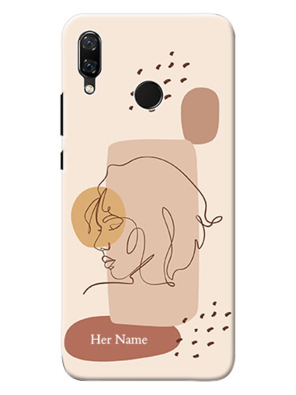 Custom Nova 3 Custom Phone Covers: Calm Woman line art Design