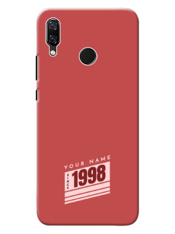 Custom Nova 3 Phone Back Covers: Red custom year of birth Design