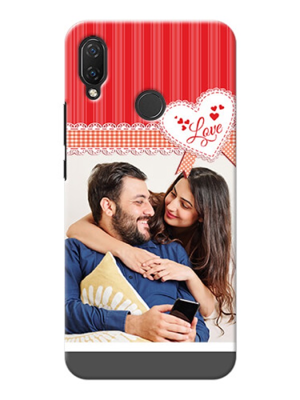 Custom Huawei Nova 3i phone cases online: Red Love Pattern Design