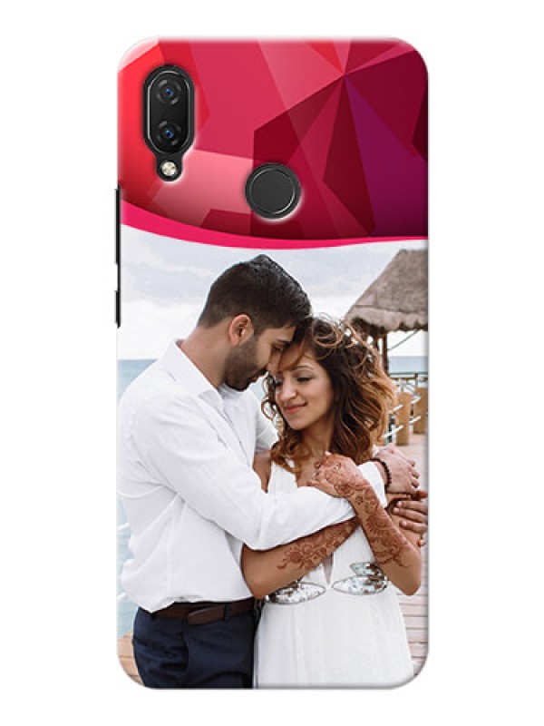 Custom Huawei Nova 3i custom mobile back covers: Red Abstract Design
