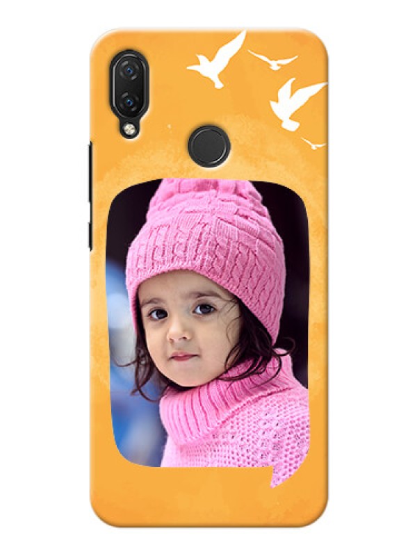 Custom Huawei Nova 3i Phone Covers: Water Color Design with Bird Icons