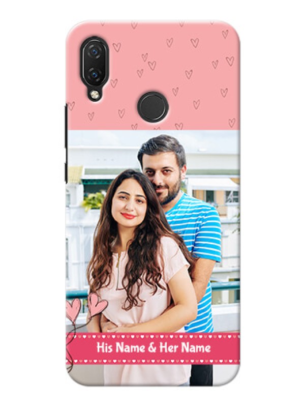 Custom Huawei Nova 3i phone back covers: Love Design Peach Color
