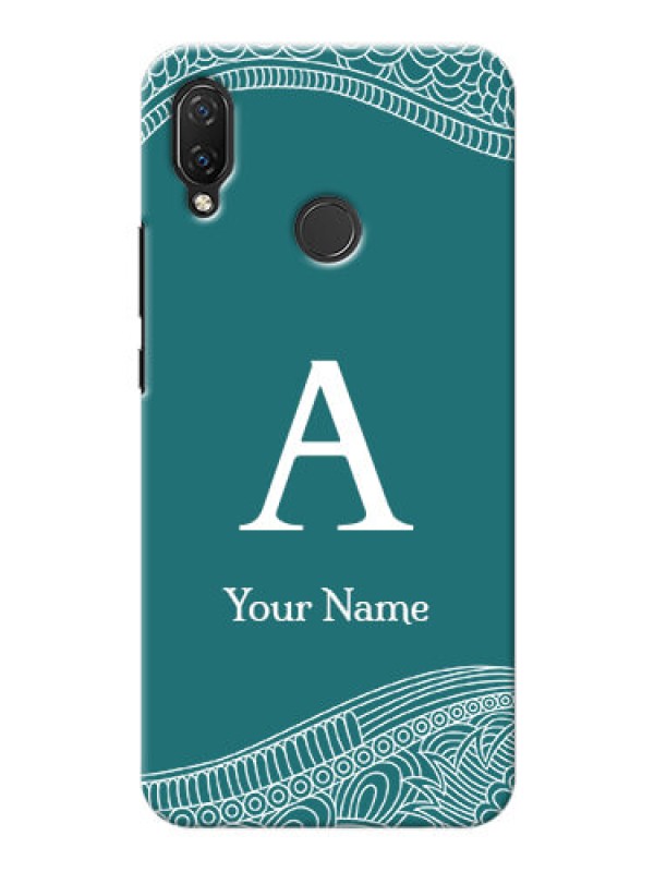 Custom Nova 3i Mobile Back Covers: line art pattern with custom name Design