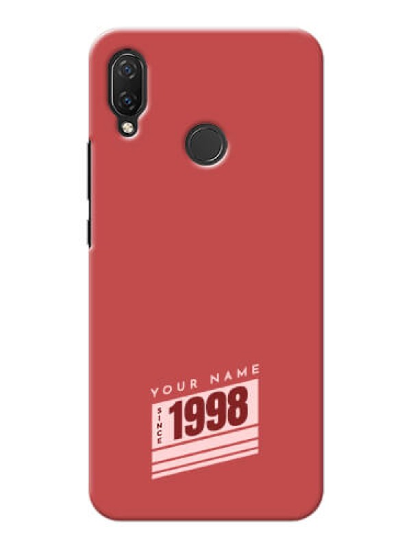 Custom Nova 3i Phone Back Covers: Red custom year of birth Design
