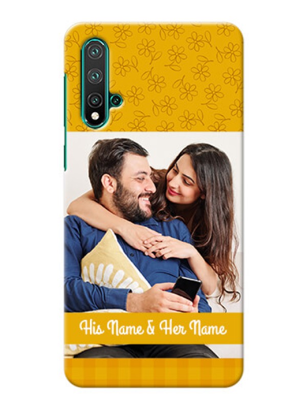 Custom Huawei Nova 5 mobile phone covers: Yellow Floral Design