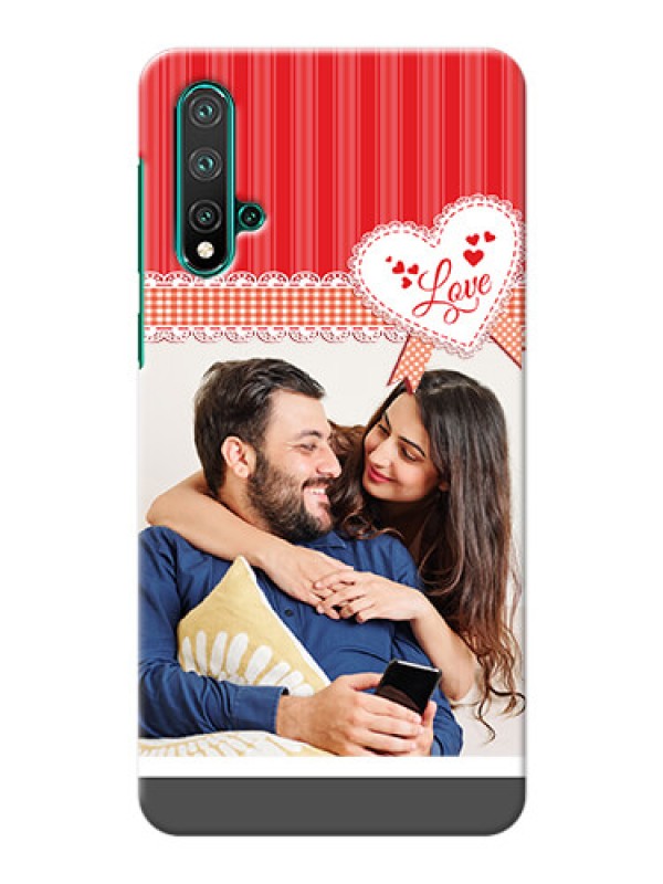 Custom Huawei Nova 5 phone cases online: Red Love Pattern Design
