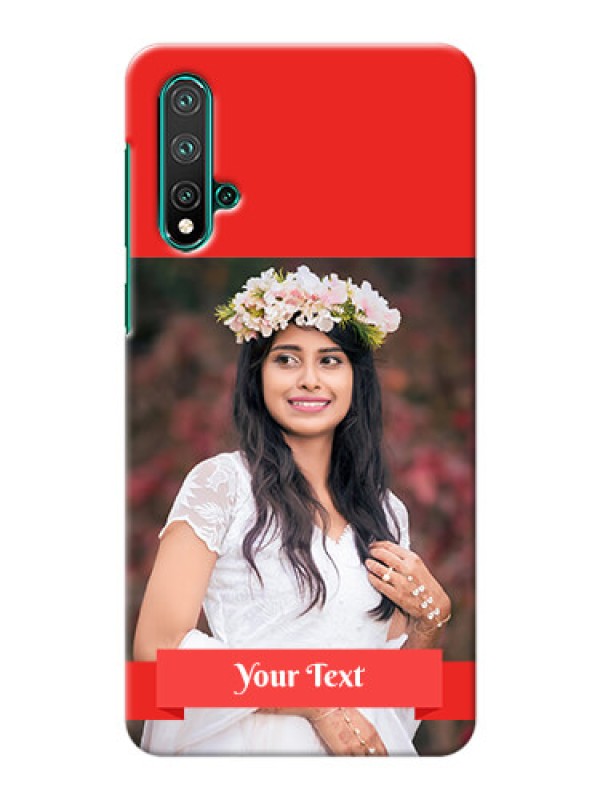 Custom Huawei Nova 5 Personalised mobile covers: Simple Red Color Design