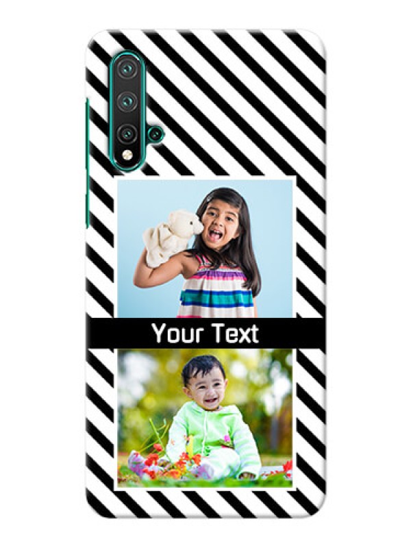 Custom Huawei Nova 5 Back Covers: Black And White Stripes Design