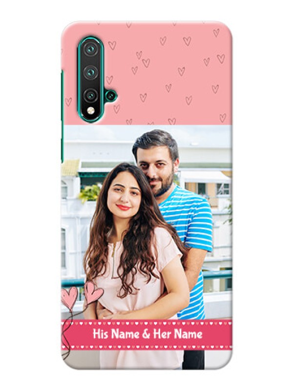 Custom Huawei Nova 5 phone back covers: Love Design Peach Color