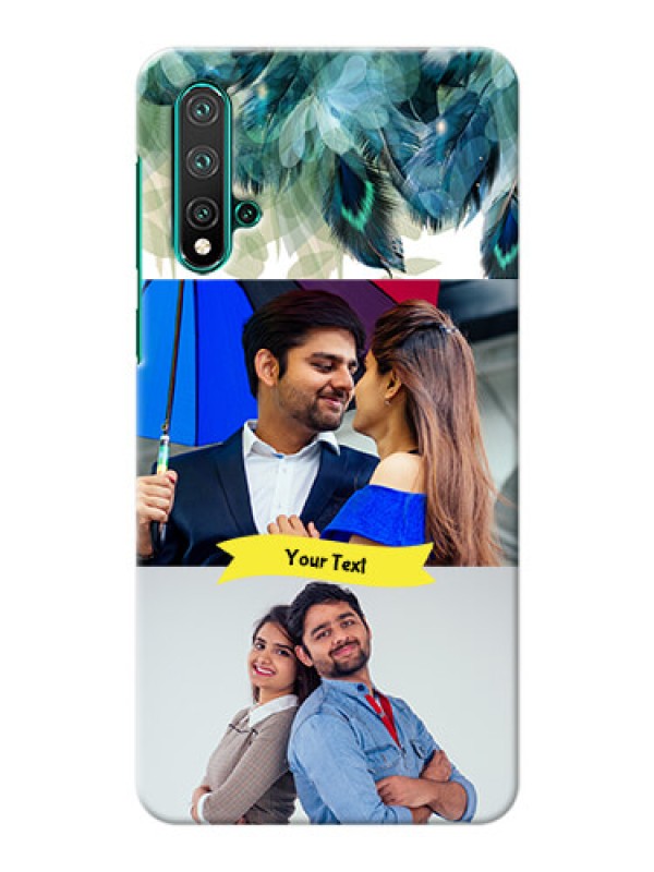 Custom Huawei Nova 5 Phone Cases: Image with Boho Peacock Feather Design