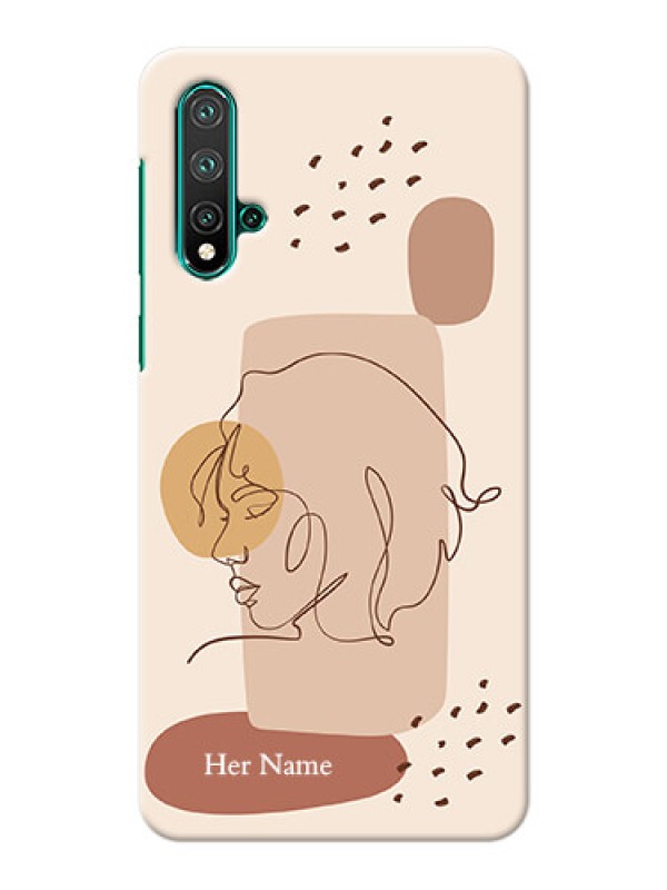 Custom Nova 5 Custom Phone Covers: Calm Woman line art Design