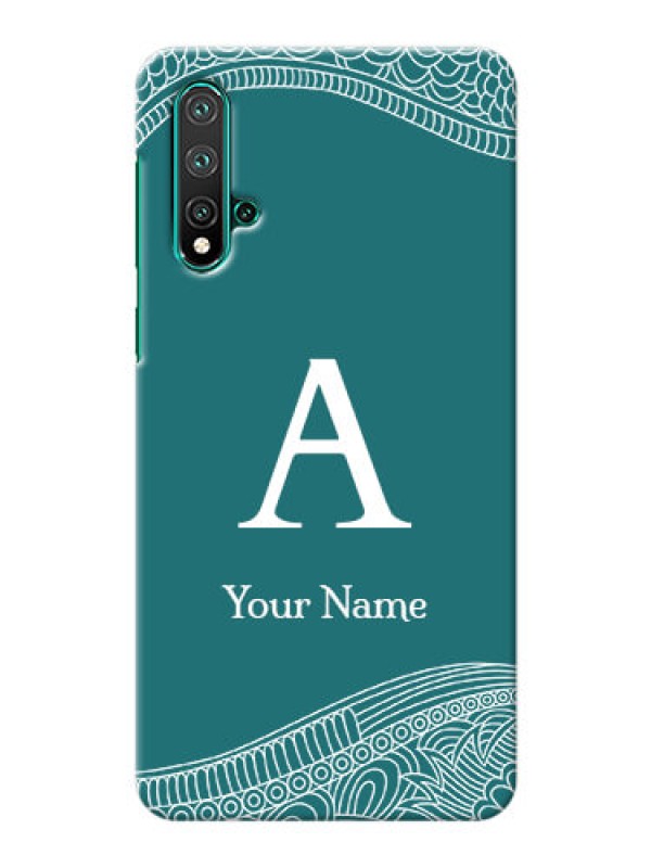Custom Nova 5 Mobile Back Covers: line art pattern with custom name Design