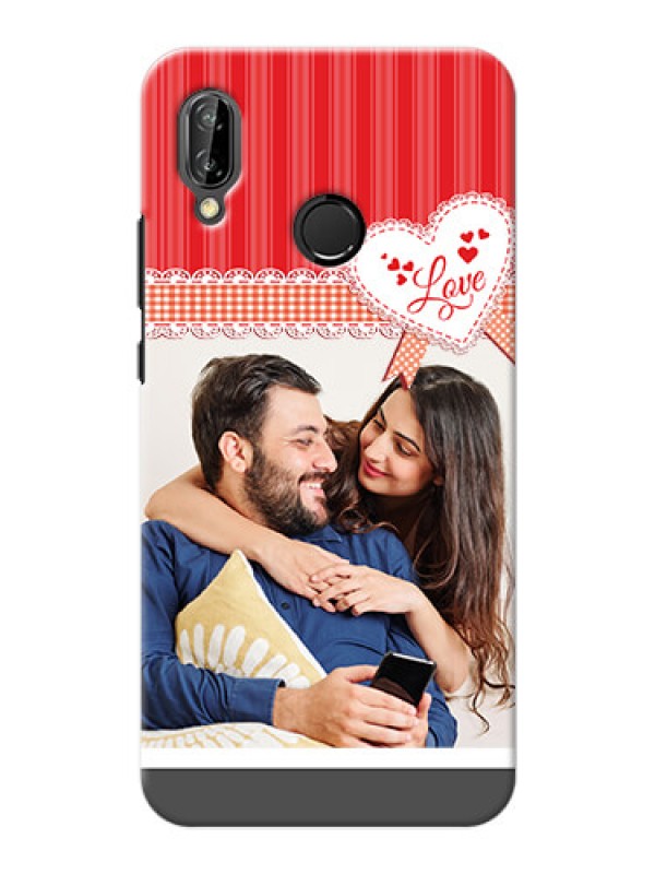 Custom Huawei P20 Lite Red Pattern Mobile Cover Design