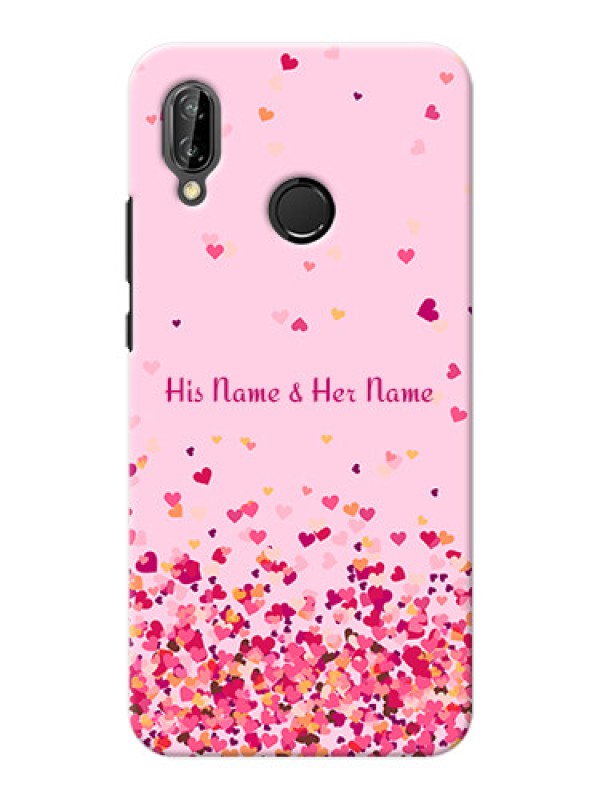 Custom P20 Lite Phone Back Covers: Floating Hearts Design