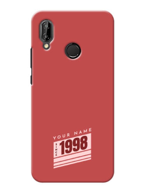 Custom P20 Lite Phone Back Covers: Red custom year of birth Design