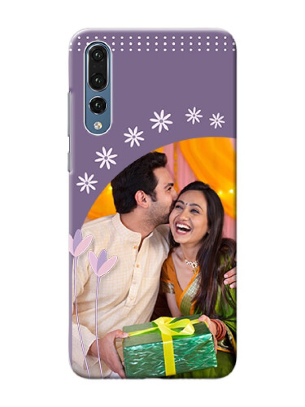 Custom Huawei P20 Pro lavender background with flower sprinkles Design