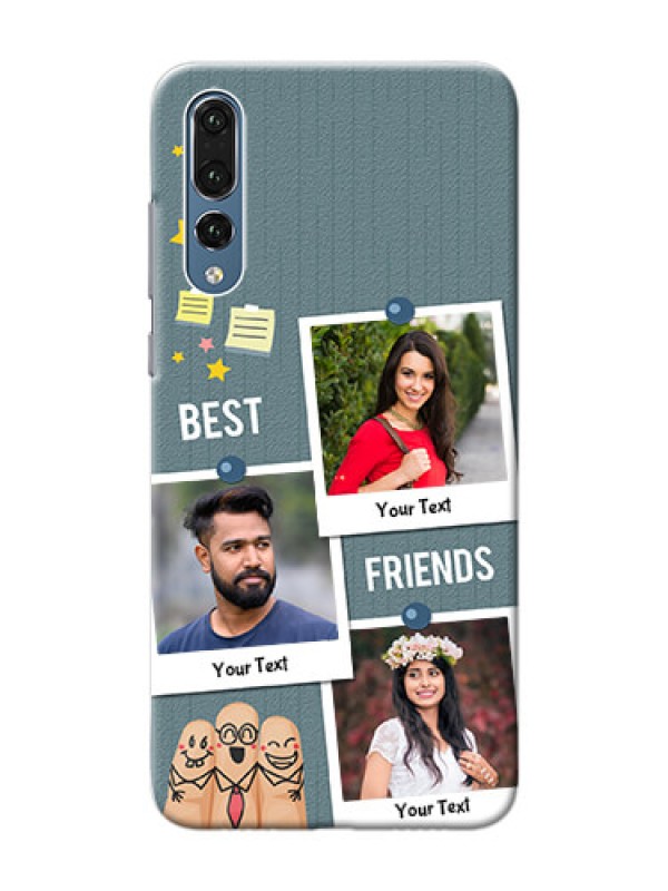 Custom Huawei P20 Pro 3 image holder with sticky frames and friendship day wishes Design