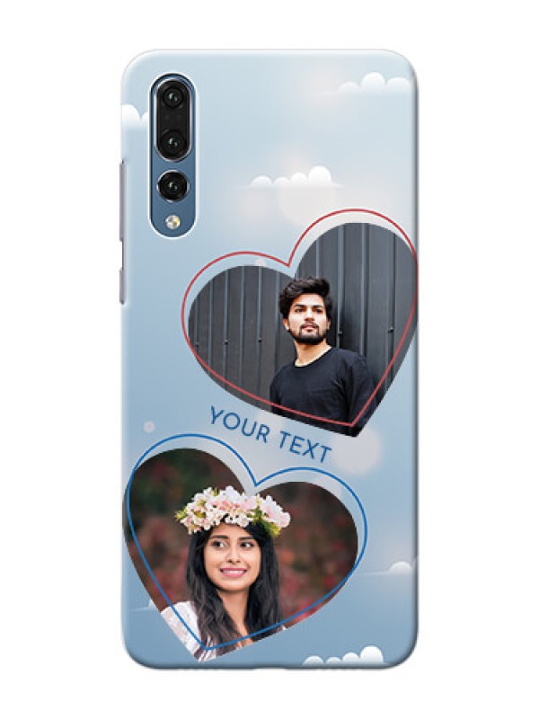 Custom Huawei P20 Pro couple heart frames with sky backdrop Design