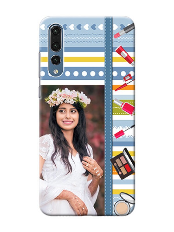 Custom Huawei P20 Pro hand drawn backdrop with makeup icons Design