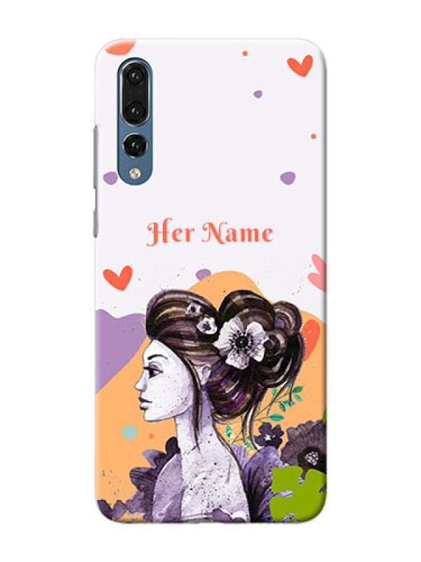 Custom P20 Pro Custom Mobile Case with Woman And Nature Design
