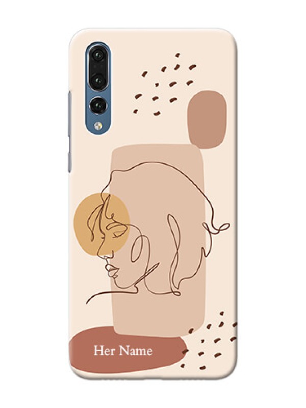 Custom P20 Pro Custom Phone Covers: Calm Woman line art Design