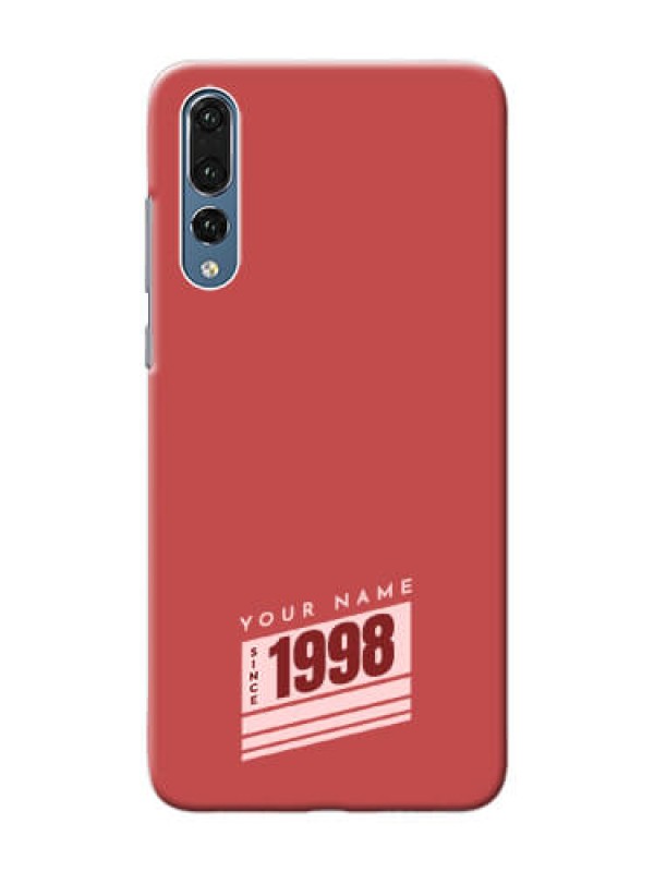 Custom P20 Pro Phone Back Covers: Red custom year of birth Design