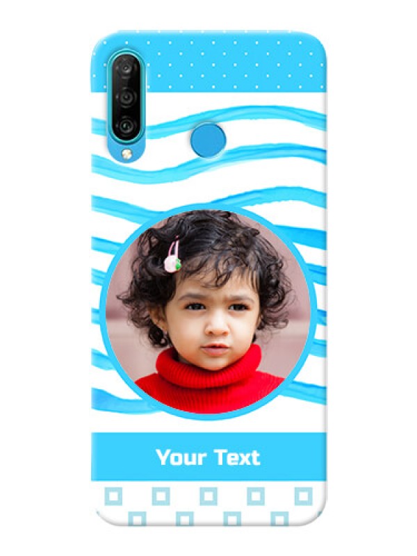 Custom Huawei P30 Lite phone back covers: Simple Blue Case Design
