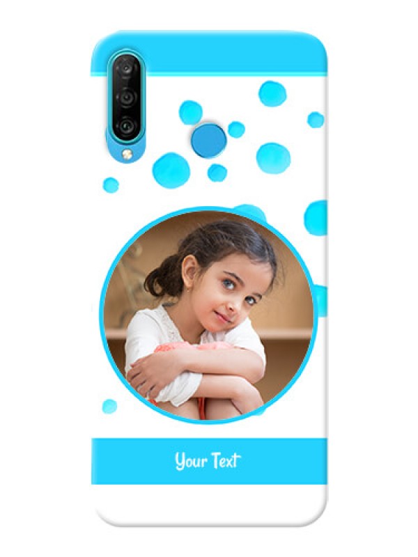 Custom Huawei P30 Lite Custom Phone Covers: Blue Bubbles Pattern Design
