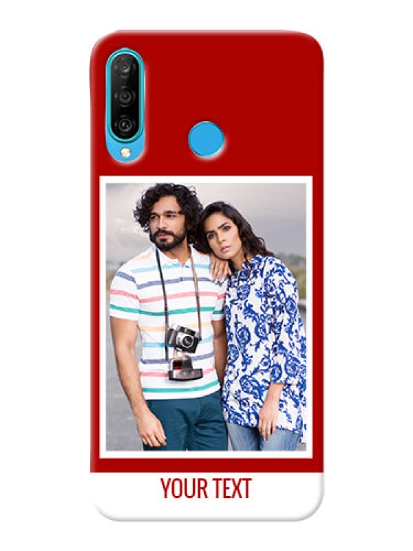 Custom Huawei P30 Lite mobile phone covers: Simple Red Color Design