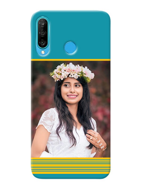 Custom Huawei P30 Lite personalized phone covers: Yellow & Blue Design 