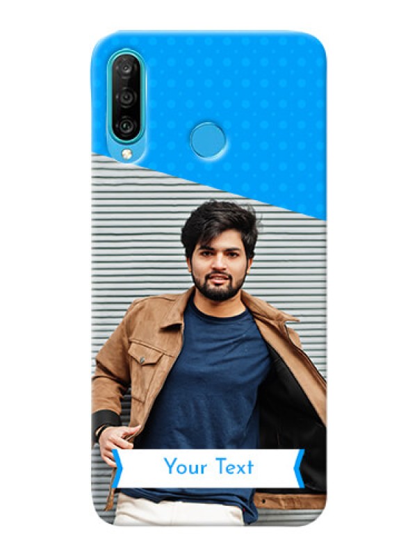 Custom Huawei P30 Lite Personalized Mobile Covers: Simple Blue Color Design