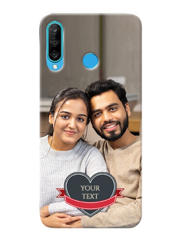 Custom Huawei P30 Lite mobile back covers online: Just Married Couple Design