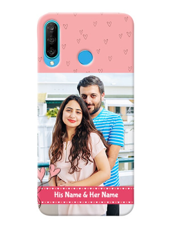 Custom Huawei P30 Lite phone back covers: Love Design Peach Color