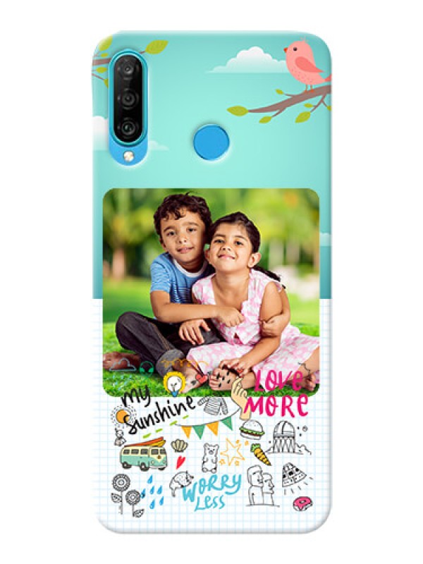 Custom Huawei P30 Lite phone cases online: Doodle love Design