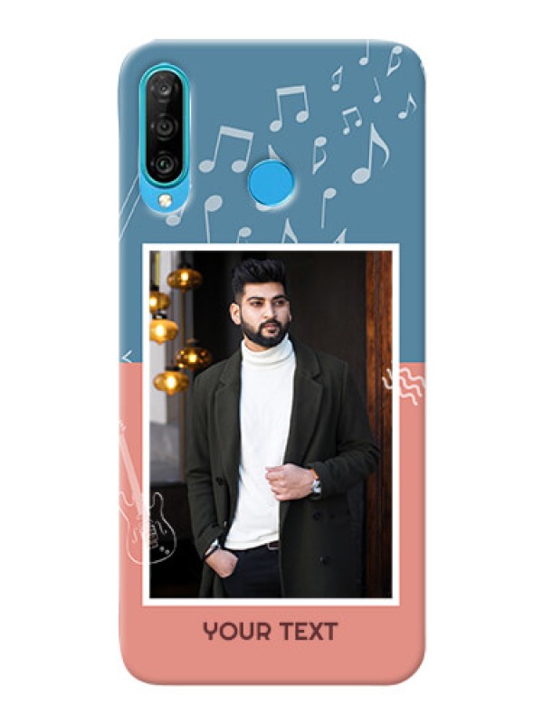 Custom Huawei P30 Lite Phone Back Covers with Color Musical Note Design