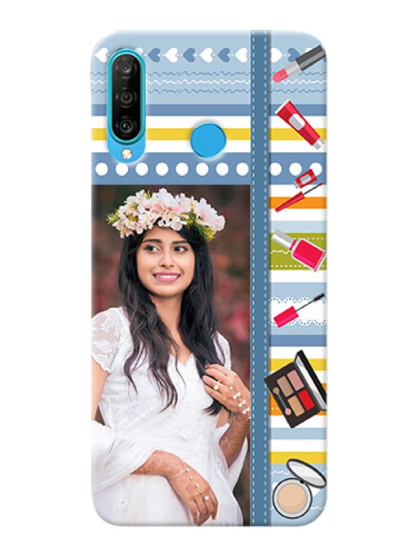 Custom Huawei P30 Lite Personalized Mobile Cases: Makeup Icons Design
