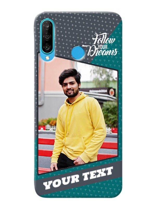 Custom Huawei P30 Lite Back Covers: Background Pattern Design with Quote